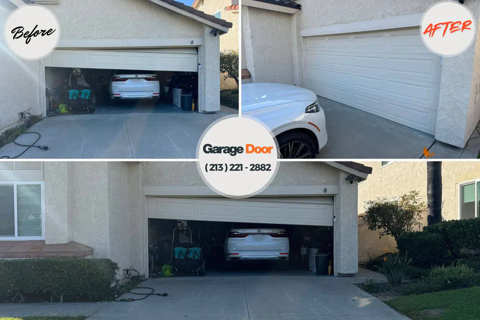 Before and after: garage door repair Pittsburg, KS